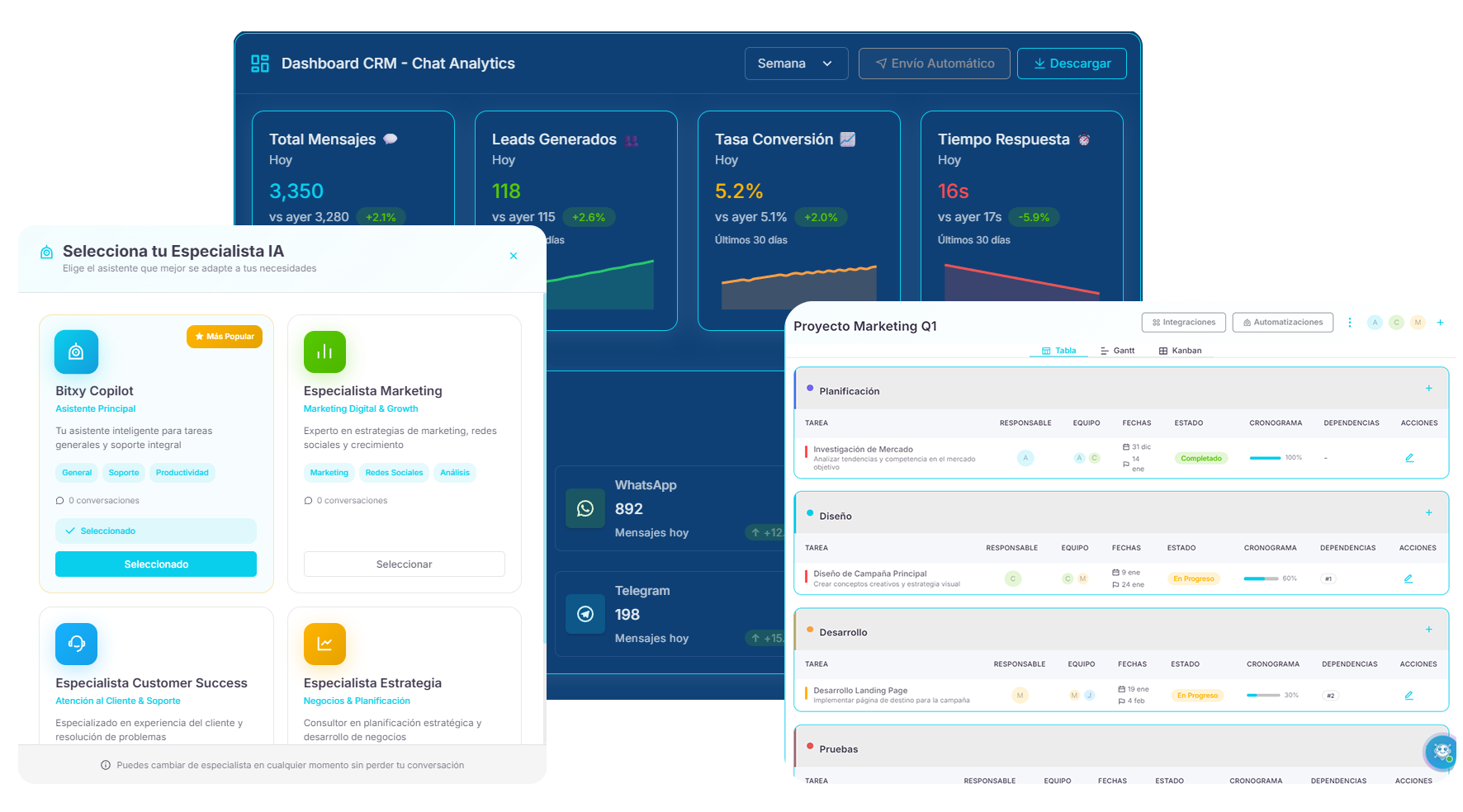 Bitxy OS — Panel principal